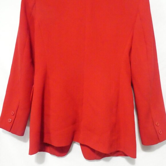 ESSENCE By THEME | small | Red Waffle Knit Textured Blazer | Faux Pockets - Picture 15 of 16